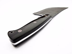 Couteau de chef en acier damas avec manche en corne de buffle Couteau de coupe en acier au carbone pour la cuisine - Product Image 4