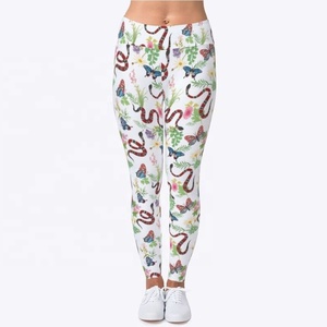 กางเกงโยคะฟิตเนสสำหรับผู้หญิง ลายพิมพ์ดิจิทัล ดีไซน์ภาพวาดทันสมัย เอวยางยืด ป้องกันรังสียูวี แห้งเร็ว กางเกงออกกำลังกายแบบรัดรูป สั่งทำได้ - Product Image 1