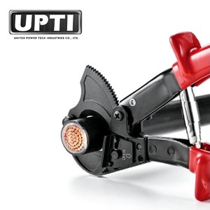 UPTI Taiwan-Made High Quality Red <b>Ratchet</b> Action <b>Cable</b> <b>Cutter</b> Effort-Saving Hand Tool Model HW402371/325 - Product Image 2