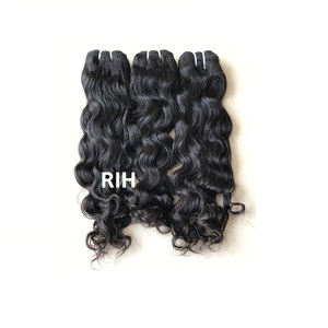 Mechones de cabello humano ondulado al agua, extensiones de pelo brasileño de visón sin procesar, grado Temple, venta al por mayor - Product Image 1