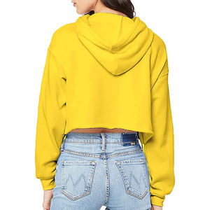 Sudadera corta de algodón con estampado de logotipo personalizado para mujer, ropa para Parte Superior Femenina, en Stock - Product Image 5