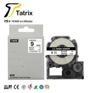 Tatrix RTS SS9KW LC-3WBN LC3WBN üzerinde 9mm siyah beyaz uyumlu etiket bant kartuşu için Epson için kral JIM etiket yazıcı etiket bant