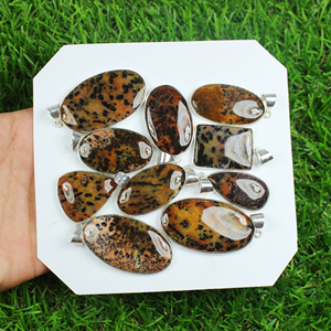 Pendentif en argent Sterling plaqué pour femmes, pierre précieuse en dents d'agate russe naturelle, cadeau de qualité supérieure, - Product Image 1