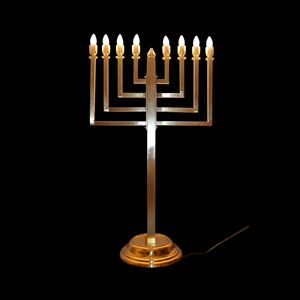 Handmade Extra <b>Large</b> 9 Branch Brass Electric Menorah Matt Finishing Chanuka Gold Plated Hanukkah <b>Candle</b> Holders Menorahs - Product Image 3