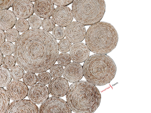 Alfombra de yute tejida Bohemia, rectangular, trenzada, natural, ecológica, antideslizante, con patrón floral, uso doméstico y comercial, precio al por mayor - Product Image 3