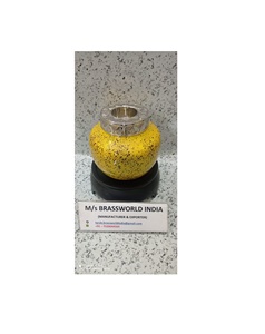 Luz de té amarillo para adultos, urna de cremación, suministros funerarios, Brassworld, India - Product Image 1