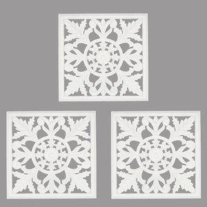 Panel de pared colgante de MDF, decoración de pared de madera hecha a mano para sala de estar, dormitorio y oficina, 16x16 pulgadas, blanco, paquete de 3 - Product Image 4