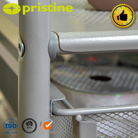Chariot utilitaire roulant à 4 niveaux en maille MIT Taiwan, conteneur à roulettes en métal thermolaqué avec quatre roues pour le rangement domestique