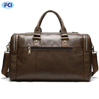Sac de voyage en cuir de vache véritable pour hommes - Grande capacité, bagage souple, tailles et couleurs personnalisables, service OEM/ODM pour les voyages d'affaires
