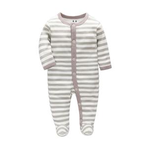 Pelele liso de 100% algodón para bebé, Pijama sin pie para las cuatro estaciones, ropa para bebé recién nacido - Product Image 1
