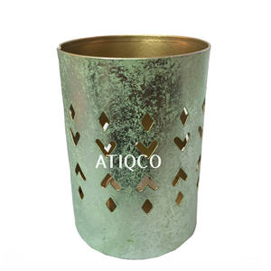 Votiva de hierro de oro blanco con grabado DP Otros géneros Candelabros Faroles Tarros de velas - Product Image 3