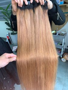 Extensiones de Cabello Vietnamitas Liso Extremo Sedoso y Suave con Puntas Gruesas Súper Dobles de Colores Mezclados - Product Image 1
