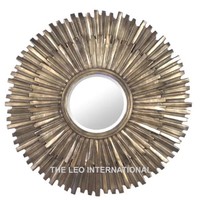 Metal Wall Mounted Hanging Mirror Copper Plating Color 18X2X18 Inch Simple Look Classical Taste Royal Choice