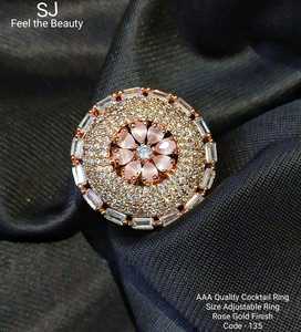 MEETALI CREATION-anillo con forma de flor de diamante, anillo de dedo grande, nuevo, a la moda, precio más bajo, 2021 - Product Image 5