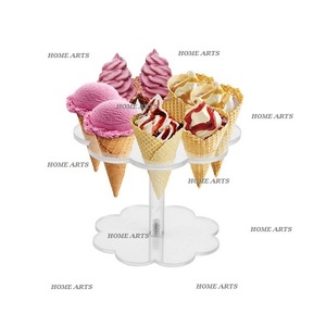 Exhibidor de Helados Acrílico de 2 Niveles, Diseño Moderno, Soporte Redondo para Conos de Helado a Precio Accesible - Product Image 6