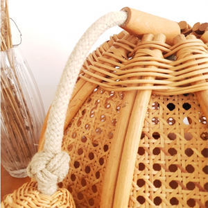 Handmade Wavy Flower <b>Rattan</b> Lamp Covers and <b>Shades</b> - Product Image 2