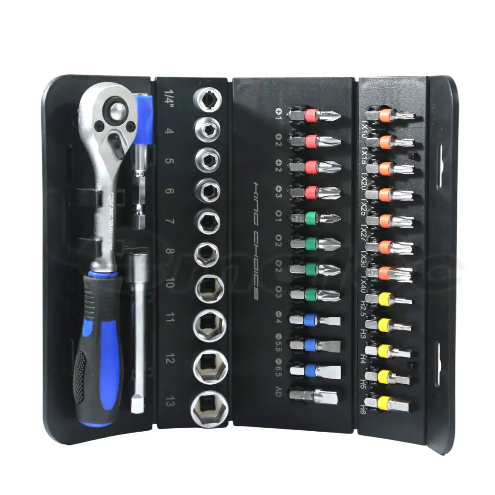 37 Pcs 1/4 zoll Stick Metric Socket & Bits Set Hex Ratsche Bits Adapter Taiwan Made Hand Werkzeuge kit