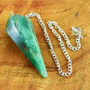 Péndulo de Jade verde de alta calidad, Péndulo de piedras preciosas, compra de Mariya, cristal de exportación, venta al por mayor