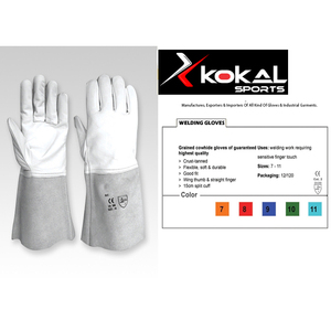 ถุงมือความปลอดภัยหนังแพะข้อมือสั้นสําหรับงานเชื่อม - Product Image 3