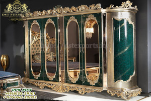 Juego de muebles de dormitorio de madera de teca tallada a mano de Diseño Europeo precioso estilo Royal Villa para dormitorio principal decoraciones de boda - Product Image 3