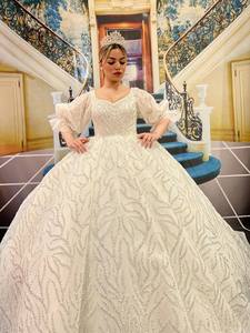 Turkish Woman Wedding Dress Bridal Gown Elegant Long Party Dress Evening Dress Chiffon <b>Tulle</b> Satin Luxury High Quality - Product Image 3