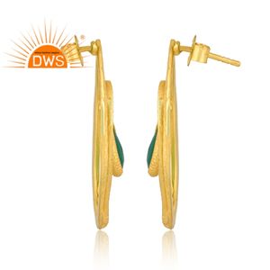 Best Selling 2026 Sterling <b>Silver</b> Natural Green Onyx Gemstone <b>Stud</b> <b>Earring</b> <b>For</b> <b>Women</b> Jewelry Manufacturer - Product Image 3