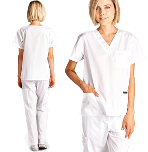 2022 Latest New Hospital Nurse Uniforms Top & Pant Set 2 Piece Cargo Pockets V Neck Nursing Medical <b>Scrub</b> For Mens & Womens - Product Image 3
