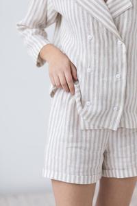 Pantalones cortos de algodón para mujer, ropa de descanso para dormir, traje de manga larga, talla grande, transpirable - Product Image 5