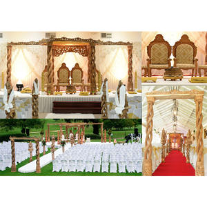 Set de manchettes en bois ancien pour mariage, 4 pièces, pour mariage, caddie traditionnel, en spirale sculptée, pour l'extérieur - Product Image 1