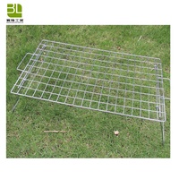 Grille de cuisson pliable pour foyer de camping, grille de cuisson portable pour foyer de camping, grille de cuisson en acier inoxydable 304 avec pieds réglables