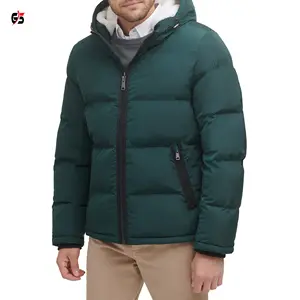 男士迷彩设计河豚夹克两色冬季季节优质保暖服装定制标志拉链兜帽OEM服务