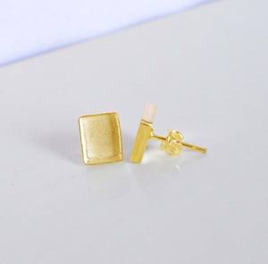 Pendientes de Plata de Ley 925 con forma de rectángulo hechos a mano, pendientes de 8 MM, joyería fina delicada al por mayor para mujer - Product Image 6
