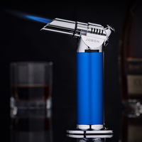 Briquet torche JOBON en alliage de zinc, rechargeable, à flamme jet, pour barbecue, vente en gros, logo personnalisé, gaz butane, flamme réglable, cadeaux promotionnels pour cigares