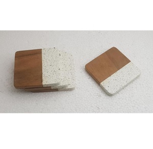 Ensemble de sous-verre joint en marbre, dernière conception de résine, 6 pièces, un ensemble d'accessoires cadeaux, boîte OEM classique personnalisée - Product Image 6
