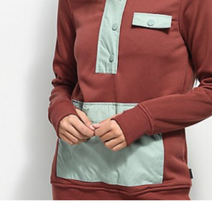 Sweats à capuche personnalisés de haute qualité pour femmes avec bloc de couleurs/Tech Fleece Mauve Partial Zip Hoodies - Product Image 2