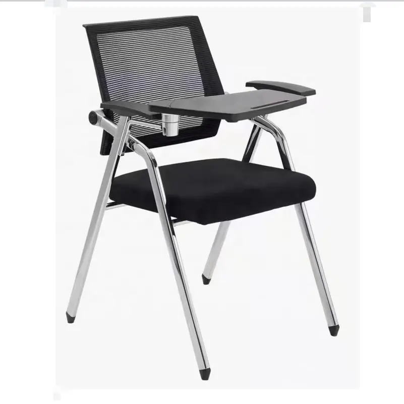 Ebunge düşük MOQ okul mobilya ofis koltuğu yetişkin çalışma örgü katlanır eğitim sandalye ile yazma pedi okul için