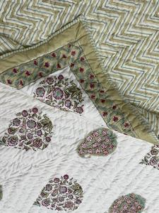 Jaipuri Handmade <b>Quilt</b> Indian Hand Block Printed Reversible Razai Cotton Voile Handmade - Product Image 3