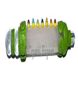 Comprar en línea de cuarzo rosa Chakra tibetano varitas con colores verde: Rosa de cuarzo Chakra tibetano varitas con colores verde para la venta - Product Image 1