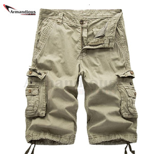 Pantalones cortos largos de algodón para hombre, Shorts Cargo con bolsillos múltiples, informales, de verano - Product Image 1
