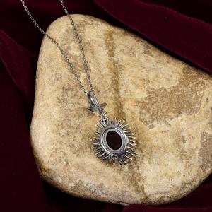 Venta al por mayor 925 plata esterlina negro rodio plateado cadena collar granate natural piedra preciosa colgante joyería fina para regalo - Product Image 4