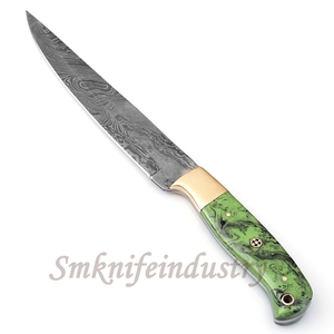 new Style Custom Hand Forged Damascus Fillet <b>chef</b> knife With leather Sheath cover (smk1597) - Product Image 4