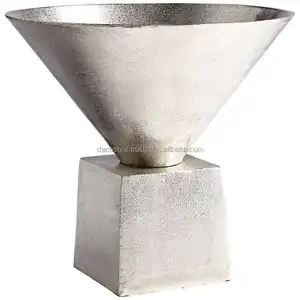 Raw Nickel Funnel Vase