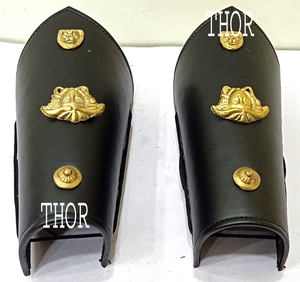 Armure médiévale moderne en cuir pour costume d'Halloween Modèle en acier et laiton plaqué avec thème de logo d'impression UV - Product Image 3