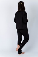 Pyjamas de nuit pour femmes noir Jersey confortable respirant et lavable