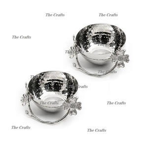 Ensemble de trois bols décoratifs de tailles différentes en aluminium couleur argent bols de service pour la maison ustensiles de cuisine - Product Image 6