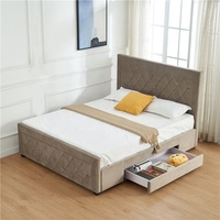 Meubles de chambre à coucher modernes en tissu de luxe, lit king size, cadre de lit queen size, ensembles de têtes de lit, design personnalisable, gain de place