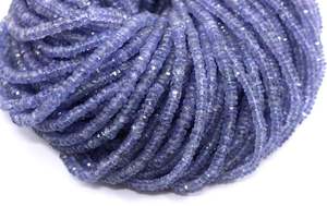 ¡Cuentas Rondelle facetadas de piedras preciosas de tanzanita Natural de 16 \ "de grado AAA para pulsera y collar azul DIY, joyería de calidad impresionante! - Product Image 4