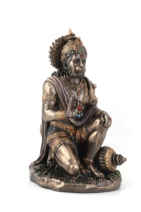 Estatua de Hanuman sentado con acabado en resina y cobre para decoración del hogar, ídolo decorativo de Bajrang Bali, ídolo de bronce, estatua de Ram Bhakt Hanuman. - Product Image 2
