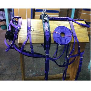 Ensemble de harnais de conduite pour chevaux en gros, équipement d'équitation synthétique en PVC, sports équestres de plein air - Product Image 1