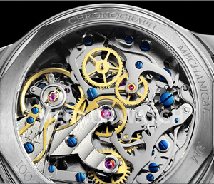 Phong Cách Cổ Điển Panda Màu Cơ Chronograph Xem Thiết Kế Đơn Giản Đồng Hồ Đeo Tay Bằng Thép Không Gỉ - Product Image 6
